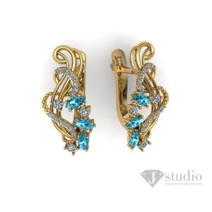 Серьги с камнями "Панти"