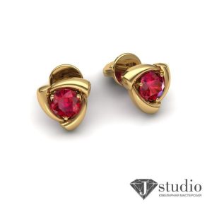 Пусеты с камнями "Канрнили"