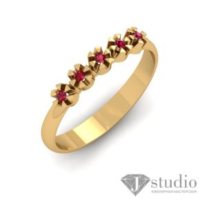 Кольцо с камнями "Росинки"