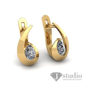 Серьги с камнями "Продолжение"