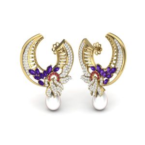 Пусеты с камнями "Изабелли"