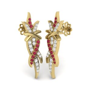 Пусеты с камнями "Корени"