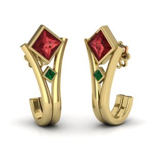 Пусеты с камнями "Кобри"