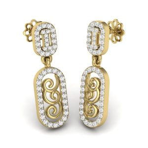 Серьги с камнями "Пирами"