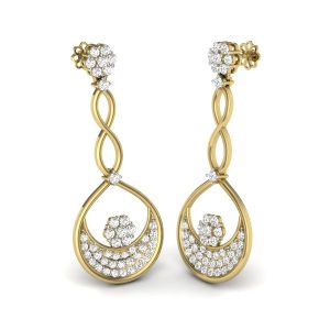 Пусеты с камнями "Оливия"