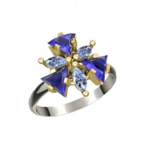 Кольцо с камнями "Альбирео"
