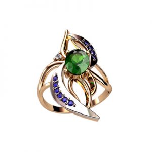 Кольцо с камнями "Дзибан"