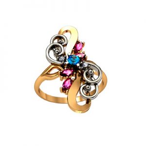 Кольцо с камнями "Альсафи"