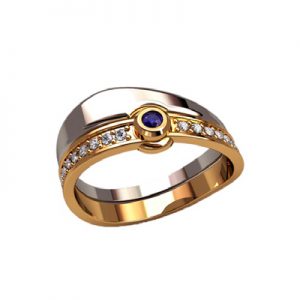 Кольцо с камнями "Ронин"