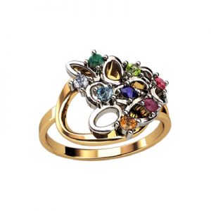 Кольцо с камнями "Клумба Астр"