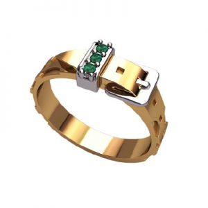 Кольцо с камнями "Ремешок"