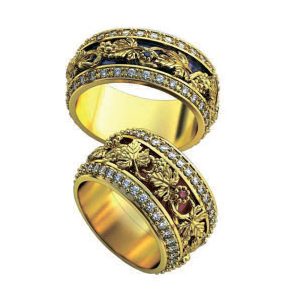 Обручальные кольца "Виноградная лоза"