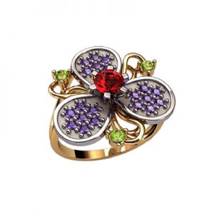 Кольцо с камнями "Полынь"