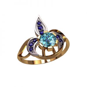 Кольцо с камнями "Платика"