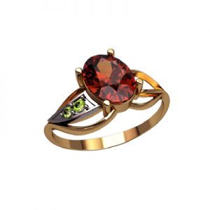 Кольцо с камнями "Настурия"