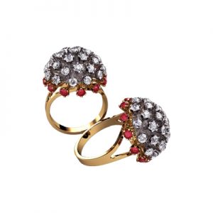 Кольцо с камнями "Одуванчик"