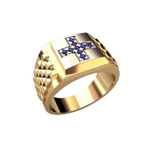 Печатка с фианитами "Георг"