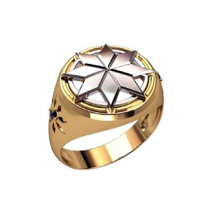 Печатка с камнями и восьмилепестковой звездой