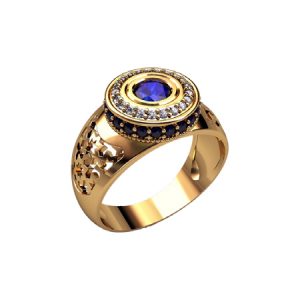 Перстень "Калигула" с камнями