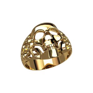 Печатка череп с кружевами