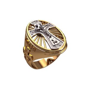 Печатка с распятием и лучами