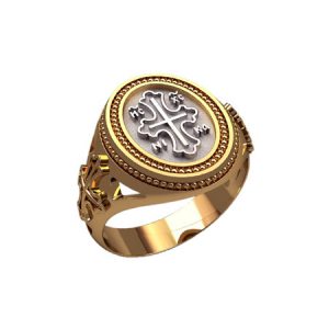 Печатка с православным крестом в овале