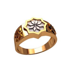 Печатка с символом "Алатырь" и узорами сбоку