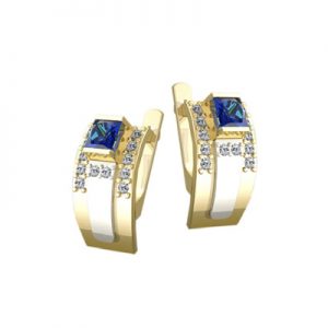 Золотые серьги со вставками "Эллиот"