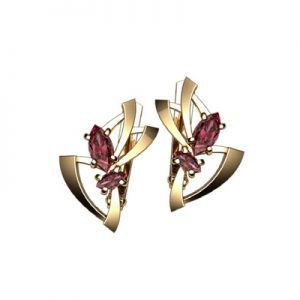 Золотые серьги со вставками "Пропус"