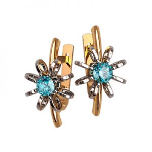 Серьги с фианитами "Кастор"