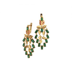 Золотые серьги с фианитами "Кохия"