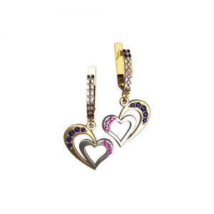 Золотые серьги с фианитами "Вилента"