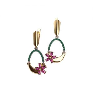 Золотые серьги со вставками "Ирина"