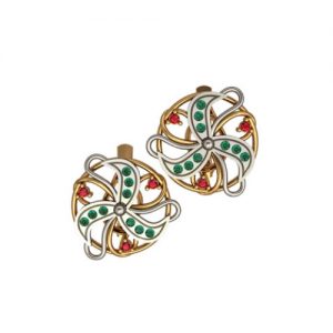 Золотые серьги со вставками "Гиппеаструм"