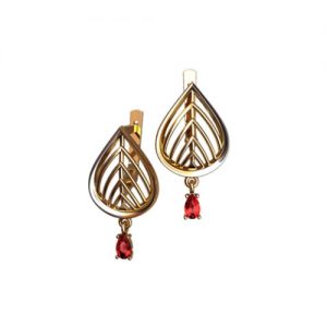 Золотые серьги со вставками "Гастерия"