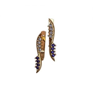 Золотые серьги с фианитами "Хвост феи"