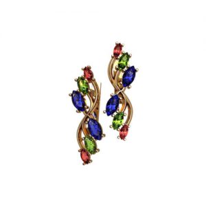 Золотые серьги с фианитами "Алламанда"