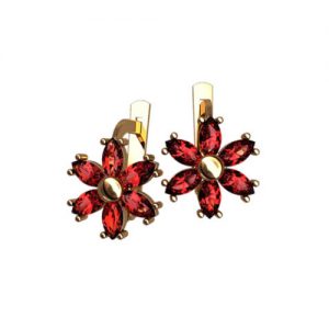 Золотые серьги со вставками "Катрина"