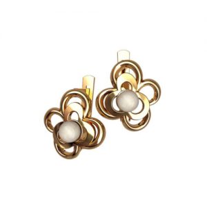 Золотые серьги со вставками "Жендар"