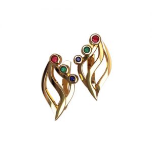 Золотые серьги со вставками "Фелия"