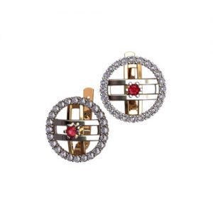 Золотые серьги со вставками "Ферос"