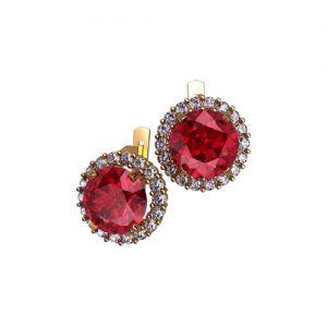 Золотые серьги с камнями "Малинки"