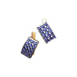 Золотые серьги с фианитами "Синева"