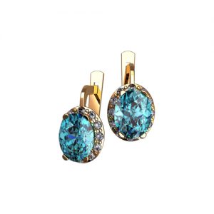 Золотые серьги с фианитами "Аншлаг"