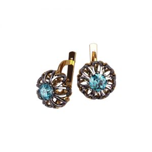 Золотые серьги с фианитами "Сивилла"