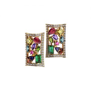 Серьги с фианитами "Модерн"