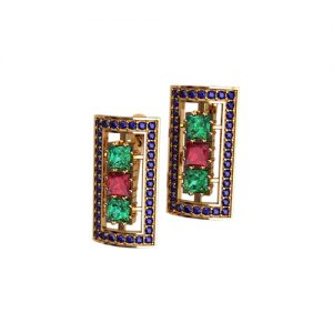 Серьги с фианитами "Гиза"