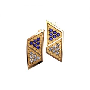 Серьги с фианитами "Геометрия Сна"