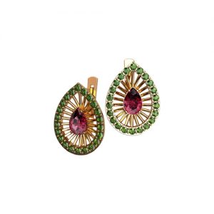 Серьги с фианитами "Капли лета"