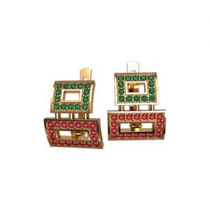 Золотые серьги с фианитами "Синистра"